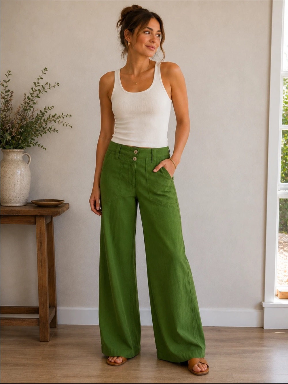 NWOT Anthropologie Maeve Naomi High Rise Wide Leg Trouser Pant 4